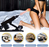 Sexlovey automatic sex machine used on bed with multi-scene icons