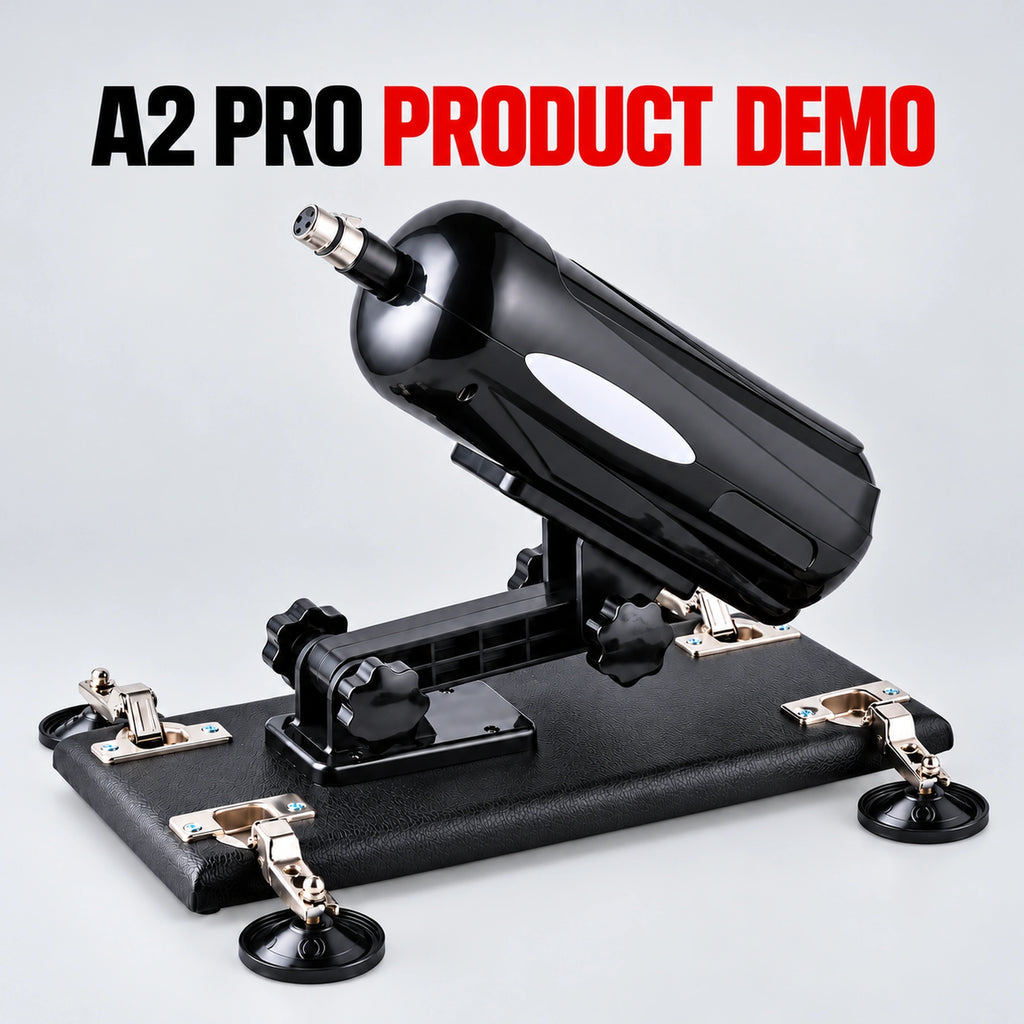 Sexlovey A2 Pro thrusting sex machine demonstration showing adjustable speed, machine operation and product features.