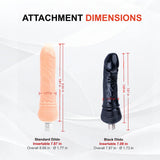 A2 standard and black dildo attachment dimensions with insertable length and diameter