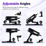 A2 Pro sex machine shown at four adjustable angles to demonstrate flexible positioning options.