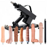 Sexlovey A2 thrusting sex machine with 7 dildo attachments and extension rod