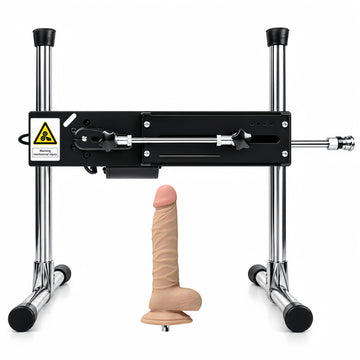 Sexlovey C3 electric thrusting sex machine with adjustable metal frame and realistic dildo attachment