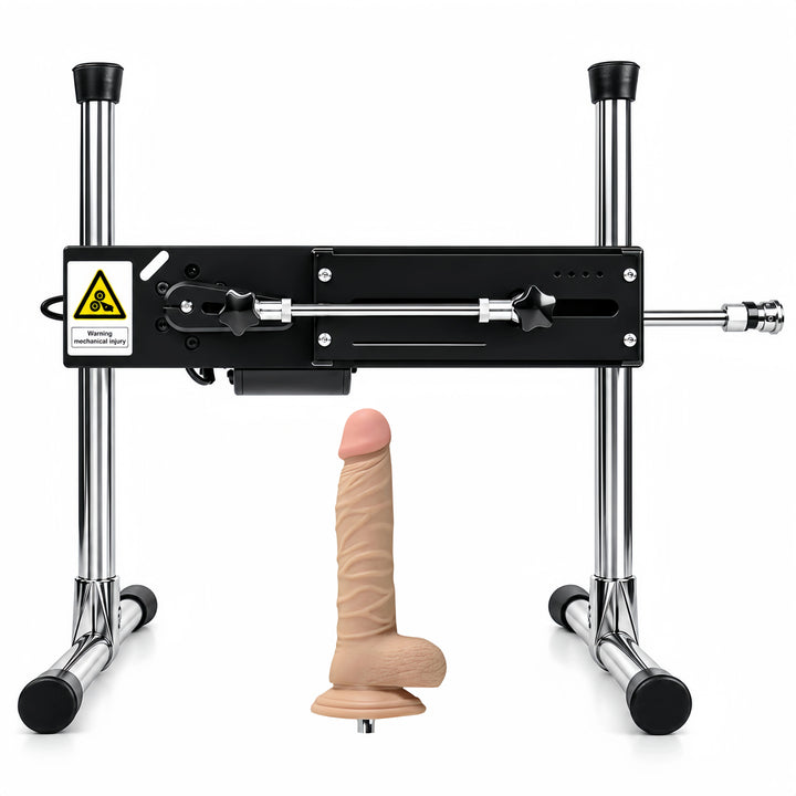 Sexlovey C3 electric thrusting sex machine with adjustable metal frame and realistic dildo attachment