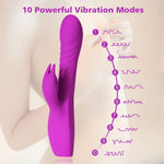 10 Powerful Vibration Modes Rabbit Vibrator USB Rechargeable Double Motor Vibe - Sex Machine & Sex Doll Adult Toys Online Store - Sexlovey