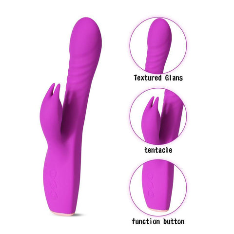 10 Powerful Vibration Modes Rabbit Vibrator USB Rechargeable Double Motor Vibe - Sex Machine & Sex Doll Adult Toys Online Store - Sexlovey