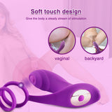 Couple Vibrator with Dual Penis Ring - Sex Machine & Sex Doll Adult Toys Online Store - Sexlovey