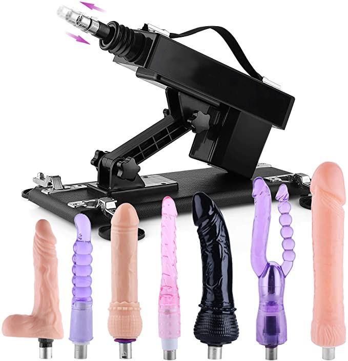 Sexlovey powerful sex machine kit with realistic dildo attachments