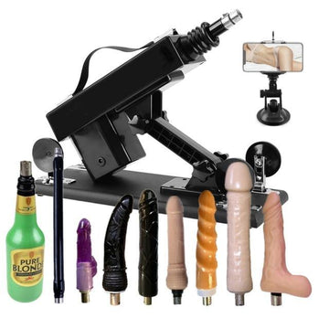 Automatic sex machine with Bluetooth app control for personalized rhythm in black
